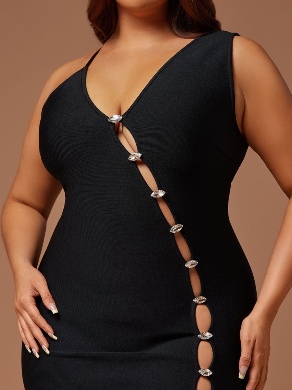 Fashion Nova Elsa Bandage Midi Dress - Black - Picture 3 of 9